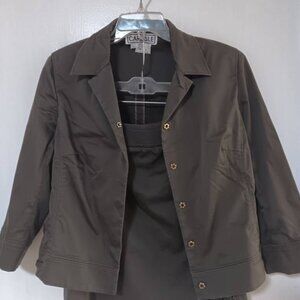 Carlisle 3 Piece Suit Brown Skirt Blazer Tank Top Women's 10